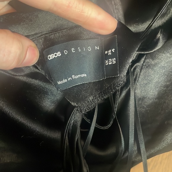 ASOS Designs Black Satin Maxi Dress - Picture 7 of 7